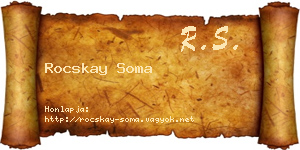 Rocskay Soma névjegykártya